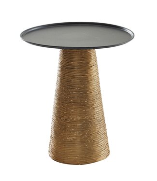 Wohnling Bijzettafel zwart metaal rond 40 cm - WL6.680