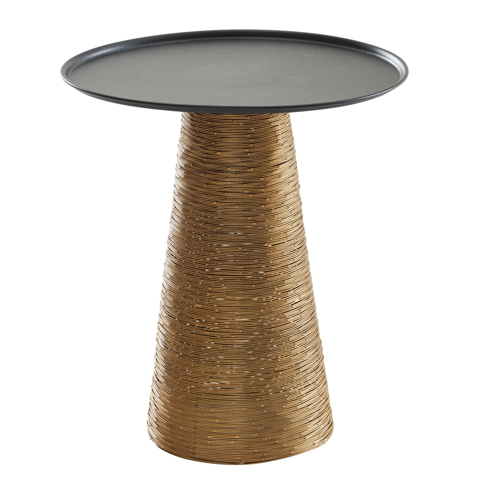 Bijzettafel zwart metaal rond 40 cm