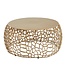 Wohnling Koffietafel Aluminium 66x66x30 cm Salontafel Metaal Goud | Tafel Woonkamer Rond | Woonkamertafel Modern | Kleine Bijzettafel