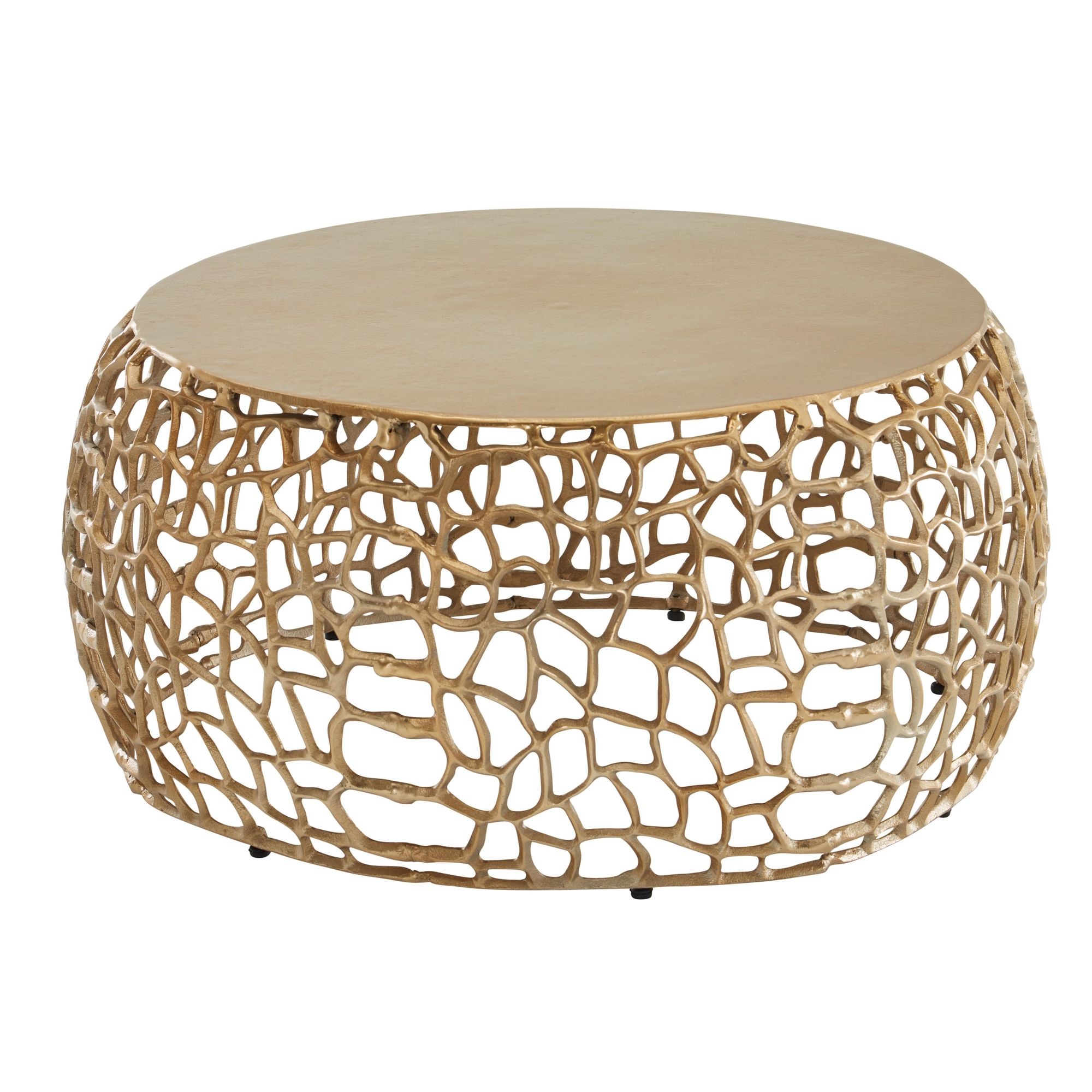 Salontafel goud aluminium rond 66 cm
