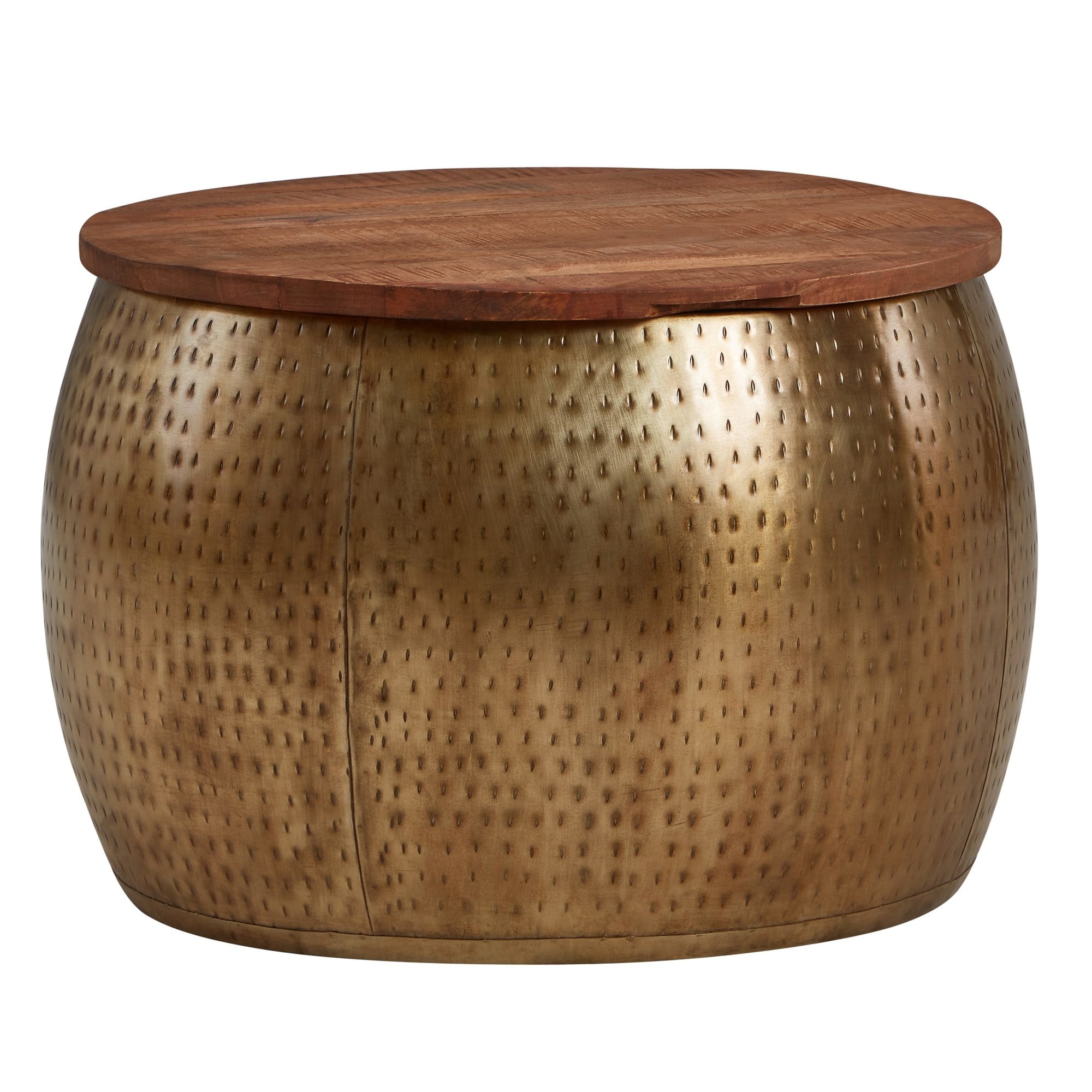 Salontafel goud mangohout rond 60 cm