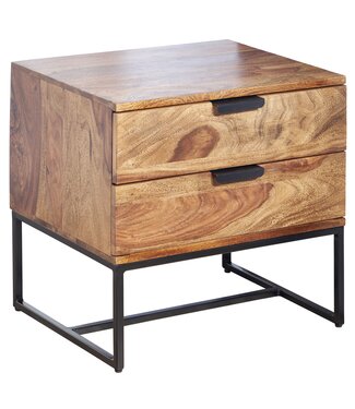 Wohnling Nachtkastje sheeshamhout metaal 50 cm - WL6.714