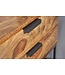 Wohnling Nachtkastje Boxspring Sheesham Massief Hout en Metaal 50x40x51 cm | Nachtkast Hoog Moderne | Design Bijzettafel met 2 Lades
