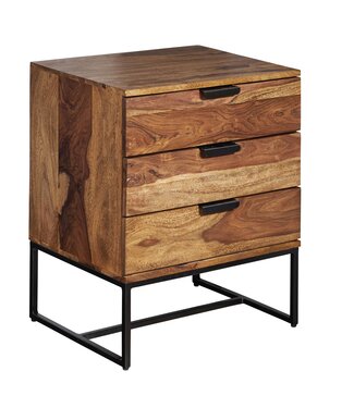 Wohnling Nachtkastje sheeshamhout metaal 65 cm - WL6.715