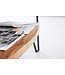 Wohnling Salontafel 90x50x40 cm Sheesham massief hout/metaal Banktafel Rechthoekig | Design woonkamertafel salontafel met opbergruimte | Houten tafel woonkamer industrieel vierrond
