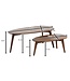 Wohnling Tafel Set Sheesham Massief Hout Salontafel Set van 2 Niervorm | Tafel Woonkamer Bijzettafel Bruin | Moderne Nesttafel Houten Tafel
