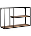Wohnling Wandplank 60x40x18 cm mango massief hout/metaal hangplank rechthoekig | Klein design zwevend plankje Industrieel | Plank hangende woonkamer | Boekenplank muur