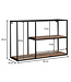 Wohnling Wandplank 60x40x18 cm mango massief hout/metaal hangplank rechthoekig | Klein design zwevend plankje Industrieel | Plank hangende woonkamer | Boekenplank muur