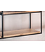 Wohnling Wandplank 60x40x18 cm mango massief hout/metaal hangplank rechthoekig | Klein design zwevend plankje Industrieel | Plank hangende woonkamer | Boekenplank muur