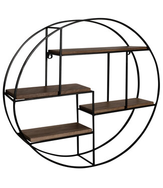Wohnling Wandplank mangohout rond 70 cm - WL6.750