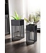 Wohnling bloempot set van 2 metalen plantenpotten zwart met frame | Design plantenpot vierkant | Bloempot plantenbak voor binnen