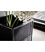 Wohnling bloempot set van 2 metalen plantenpotten zwart met frame | Design plantenpot vierkant | Bloempot plantenbak voor binnen