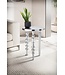 Wohnling bijzettafel 44x44x63 cm aluminium met drie verschillende poten | Driepoot woonkamertafel metaal | Decoratieve tafel rond zilver | Moderne aluminium bijzettafel | Kleine tafel woonkamer