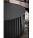 Wohnling salontafel 67x67x31 cm metaal zwarte salontafel rond | Design woonkamertafel met golfmotief | Salontafelijzer in lattenlook | Kleine tafel bijzettafel woonkamer modern