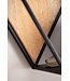 Wohnling Wandplank 60x52x20 cm mango massief hout/metaal hangplank industrieel | Design zwevende plank zeshoekig | Decoratieve plank hangend honingraatvorm Wandplank met 3 planken