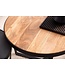 Wohnling Salontafelset van 2 massief acaciahout / steenlook woonkamertafel rond | Bijzettafel met metalen frame | Salontafel modern | Salontafel nesttafel 2 delen
