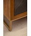 Wohnling nachtkastje mango massief hout/steenlook 40x60x30 cm nachtkastje boxspringbed | Design nachtkastje bruin met 3 lades | Nachtkastje met opbergruimte en metalen frame
