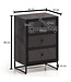 Wohnling nachtkastje mango massief hout/steenlook 40x60x30 cm nachtkastje boxspringbed | Design nachtconsole zwart met 3 lades | Nachtkastje met opbergruimte en metalen frame
