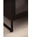 Wohnling nachtkastje mango massief hout/steenlook 40x60x30 cm nachtkastje boxspringbed | Design nachtconsole zwart met 3 lades | Nachtkastje met opbergruimte en metalen frame