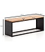 Wohnling Bank massief acaciahout / steenlook 120x45x35 cm Halbank met metalen frame | Design bedbank slaapkamer | Kleine garderobebank, eetkamerbank