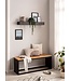 Wohnling Wandplank 90x10x20 cm mango massief hout / steenlook hangplank modern | Design zwevende plank rechthoekig | Plank hangend woonkamer antraciet