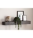 Wohnling Wandplank 90x10x20 cm mango massief hout / steenlook hangplank modern | Design zwevende plank rechthoekig | Plank hangend woonkamer antraciet