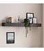 Wohnling Wandplank 120x10x20 cm mango massief hout / steenlook hangplank modern | Design zwevende plank rechthoekig | Plank hangend woonkamer antraciet