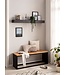 Wohnling Wandplank 120x10x20 cm mango massief hout / steenlook hangplank modern | Design zwevende plank rechthoekig | Plank hangend woonkamer antraciet