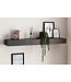 Wohnling Wandplank 120x10x20 cm mango massief hout / steenlook hangplank modern | Design zwevende plank rechthoekig | Plank hangend woonkamer antraciet