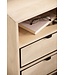 Wohnling nachtkastje Mango massief hout/metaal 43x60x30 cm nachtkastje boxspringbed | Design nachtkastje bruin met 2 lades | Nachtkastje met opbergruimte en metalen frame