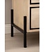 Wohnling nachtkastje Mango massief hout/metaal 43x60x30 cm nachtkastje boxspringbed | Design nachtkastje bruin met 2 lades | Nachtkastje met opbergruimte en metalen frame