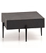Wohnling salontafel 64x64x35 cm steenlook/metaal salontafel antraciet vierkant | Design woonkamertafel, salontafel, solide moderne woonkamertafel