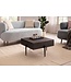 Wohnling salontafel 64x64x35 cm steenlook/metaal salontafel antraciet vierkant | Design woonkamertafel, salontafel, solide moderne woonkamertafel