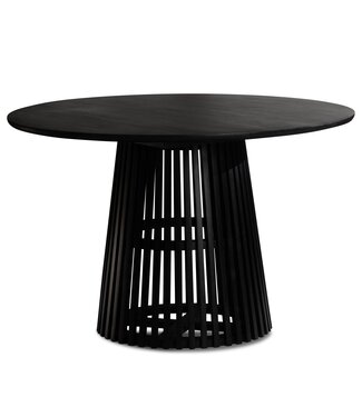 Wohnling Eettafel zwart mangohout 120x120 cm - WL6.802