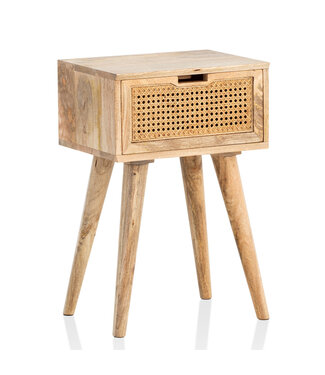 Wohnling Nachtkastje bruin rotan 40 cm diep - WL6.807