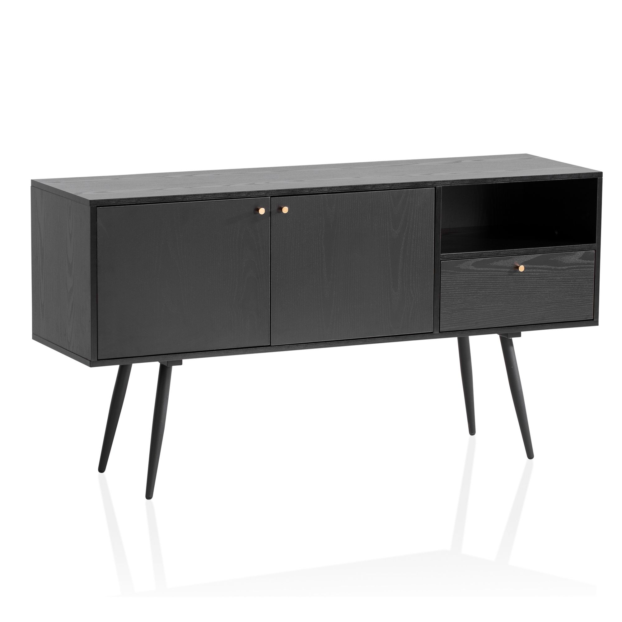 Dressoir zwart 140 cm lang