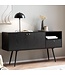 Wohnling dressoir 140x75x40 cm ladekast zwart met eiken decor tijdloos, hoge ladekast, staande kast woonkamer met 2 deuren en lade, dressoir met open vak