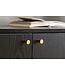 Wohnling dressoir 140x75x40 cm ladekast zwart met eiken decor tijdloos, hoge ladekast, staande kast woonkamer met 2 deuren en lade, dressoir met open vak
