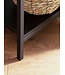 Wohnling consoletafel zwart 100x30x75 cm design dressoir hal, smalle opbergtafel met Weens vlechtwerk, haltafel met laden en plank, haltafel lang hoog rotan