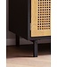 Wohnling dressoir 80x86,5x40 cm ladekast zwart met Weens vlechtwerk, hoge ladekast tijdloos, staande kast woonkamer met 2 deuren en lades, dressoir rotan