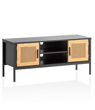 Wohnling Tv-meubel TV- zwart rotan 110 cm - WL6.831