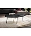 Wohnling salontafel 100x50x40 cm mango massief hout metalen salontafel, design woonkamertafel ovaal met lade, salontafel opbergruimte massief, grote tafel woonkamer haarspeldpoten