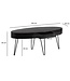 Wohnling salontafel 100x50x40 cm mango massief hout metalen salontafel, design woonkamertafel ovaal met lade, salontafel opbergruimte massief, grote tafel woonkamer haarspeldpoten