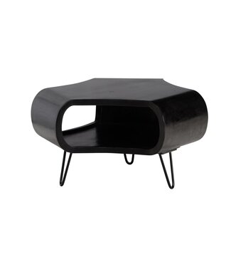 Wohnling Salontafel zwart mangohout 60 cm - WL6.840