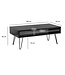 Wohnling salontafel 100x50x40 cm mango massief hout metalen salontafel, design woonkamertafel rechthoekig met opbergruimte, massieve salontafel, grote tafel woonkamer met haarspeldpoten