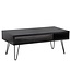 Wohnling salontafel 100x50x40 cm mango massief hout metalen salontafel, design woonkamertafel rechthoekig met opbergruimte, massieve salontafel, grote tafel woonkamer met haarspeldpoten