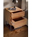 Wohnling nachtkastje Sheesham massief hout metaal 40x38x60 cm nachtkastje boxspringbed, design nachtconsole met 2 lades, industrieel nachtkastje met opbergruimte