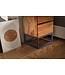 Wohnling nachtkastje Sheesham massief hout metaal 40x38x60 cm nachtkastje boxspringbed, design nachtconsole met 2 lades, industrieel nachtkastje met opbergruimte