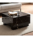 Wohnling salontafel MONOBLOC 60x60x35 cm zwart hoogglans met marmerlook, woonkamertafel kubus vierkant, design salontafel, lounge salontafel kubusvorm