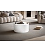 Wohnling salontafel MONOBLOC 60x60x30 cm wit hoogglans, design woonkamertafel rond, loungebank tafel eenvoudig, salontafel modern